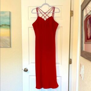 Evan Picone Dress Size 12 Red Fit and Flare Formal Holiday Dress